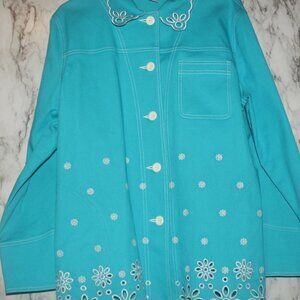 Diane's Essential Turquoise Vintage Style Jacket L